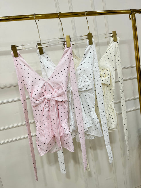 Polka Dot Halter Neck Tops